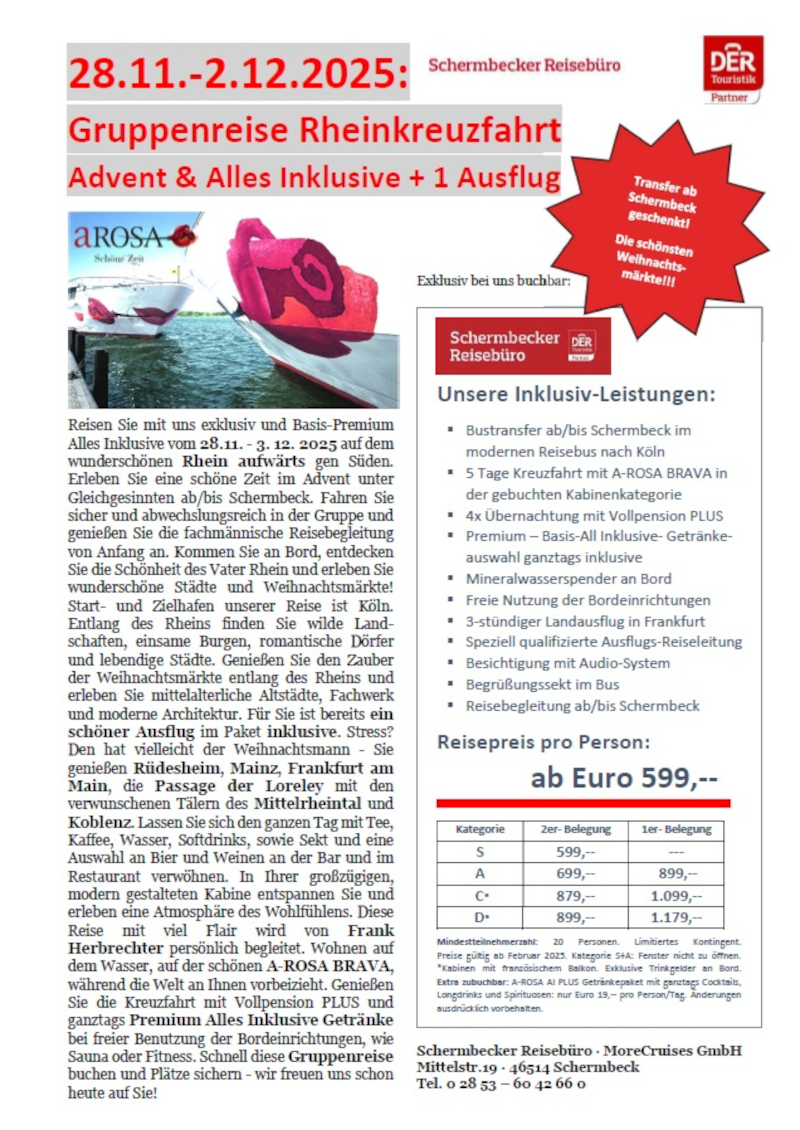 Auschreibung Kurztour Rhein 1